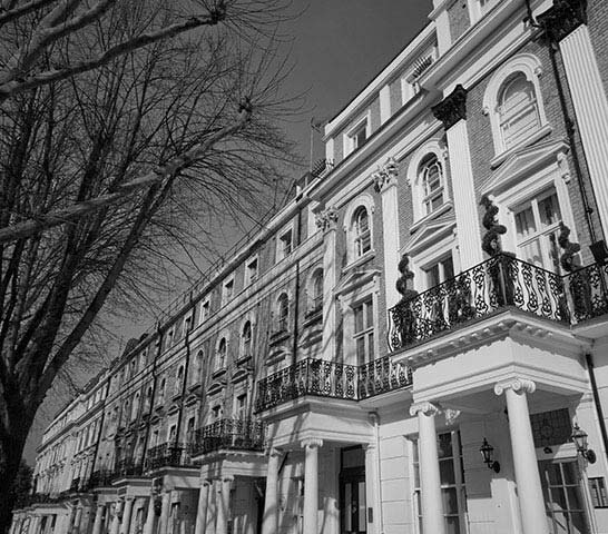 A row of luxury properties in the W2 region of London - many of the owners use a property management service.