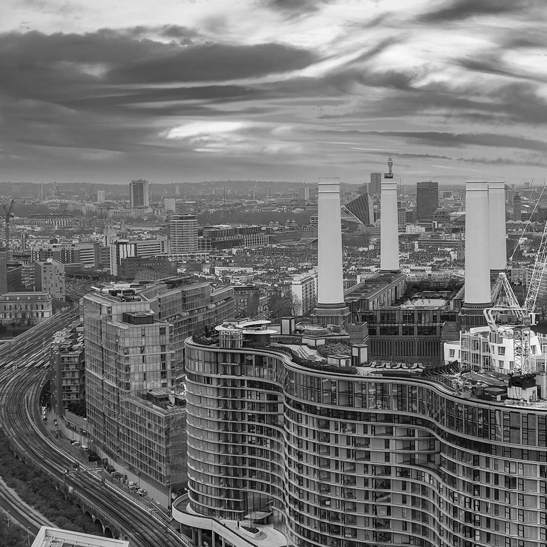 Aerial London Skyline view near Battersea Power Station in London.jpeg