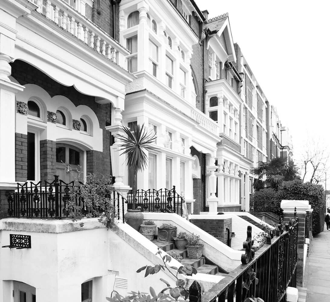 typical british terraced houses in Hampstead