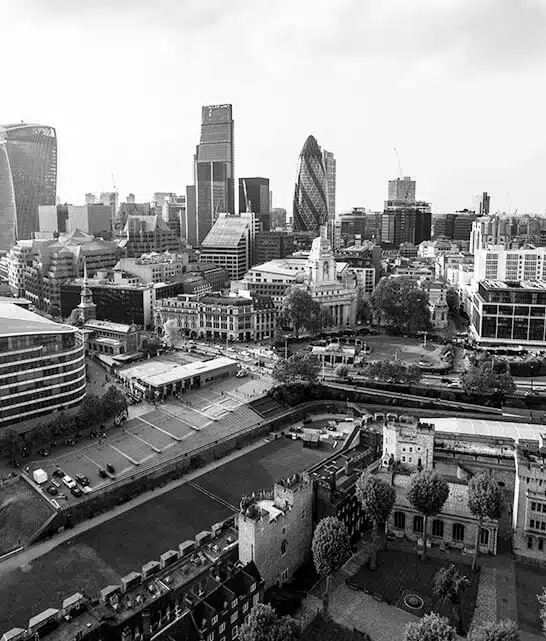 aerial shot of London City - property management specialist London