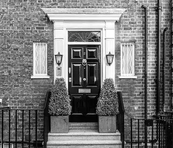 Entrance of luxury home in Kensington area London